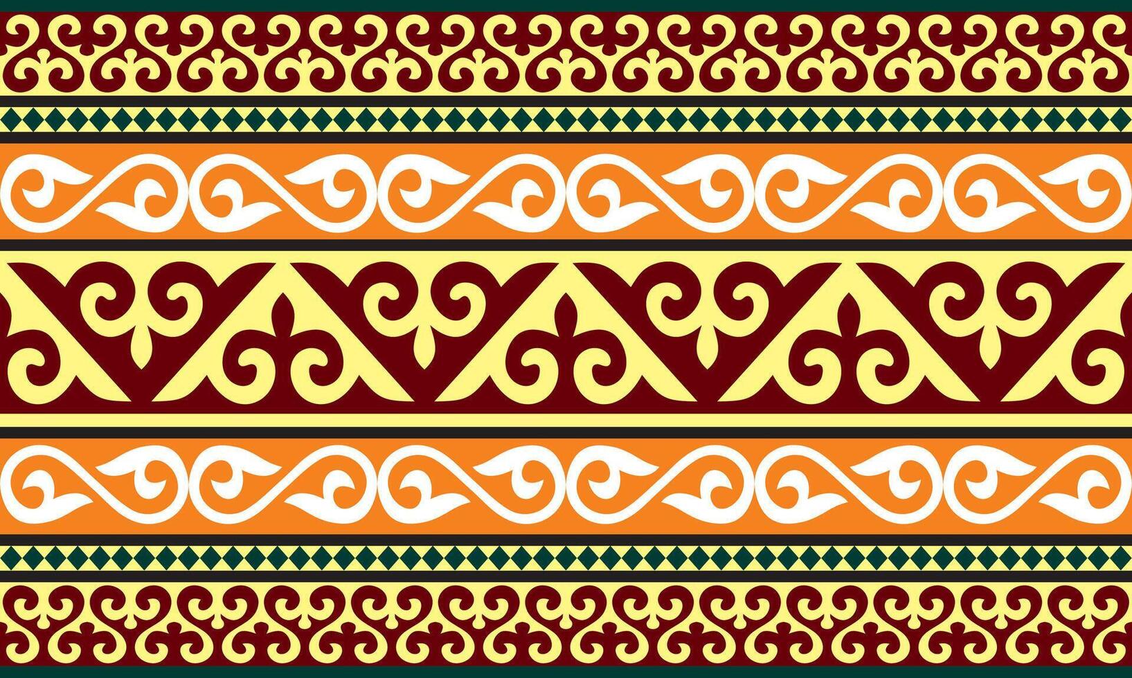 nahtlos farbig kazakh National Ornament, Grenze, rahmen. Endloses Muster von Nomaden Völker von das großartig Steppe, Kirgisen, Mongole, Burjat, Kalmücken. vektor