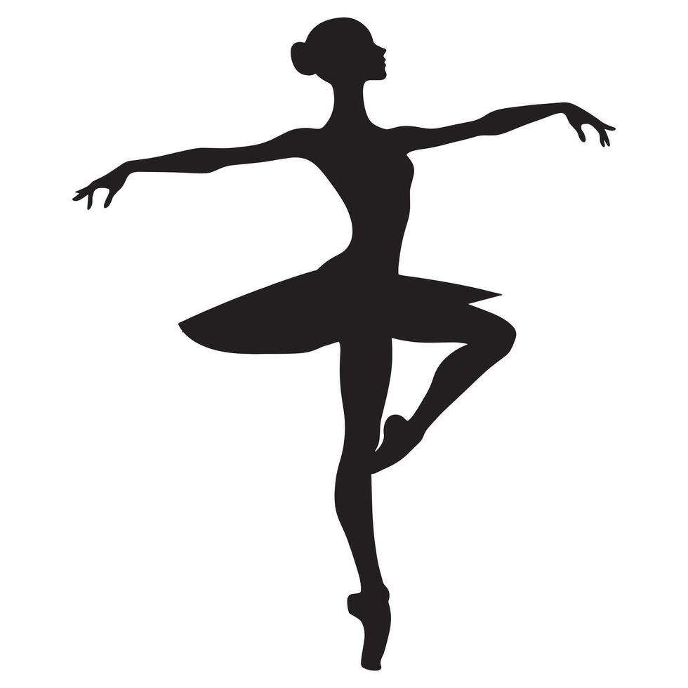 weiblich en pointe tanzen Silhouette Illustration vektor