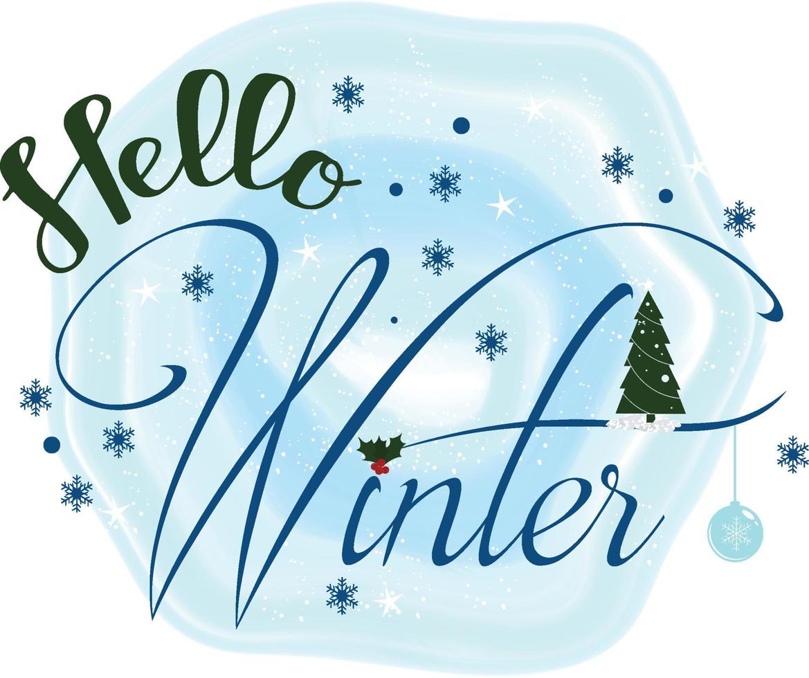 Winter- und Neujahrsdesign mit Schneeflocke vektor