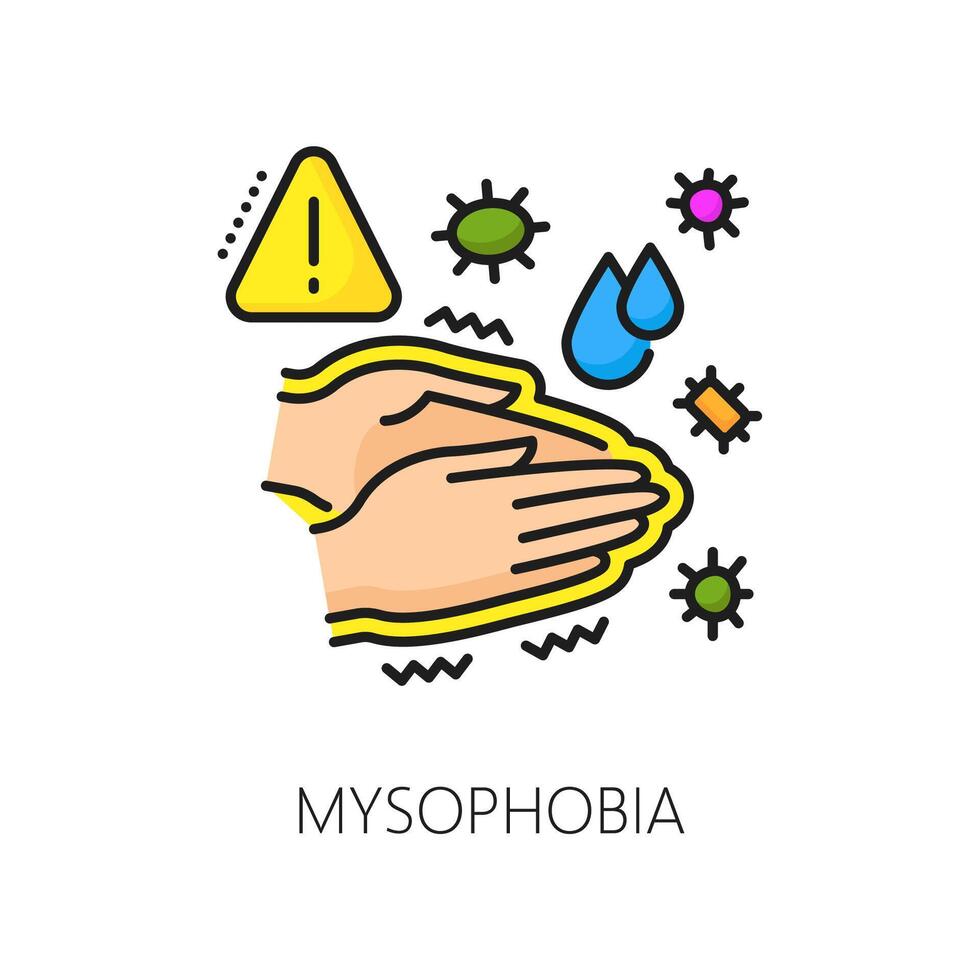 Mysophobie Phobie, Mensch mental Gesundheit Linie Symbol vektor