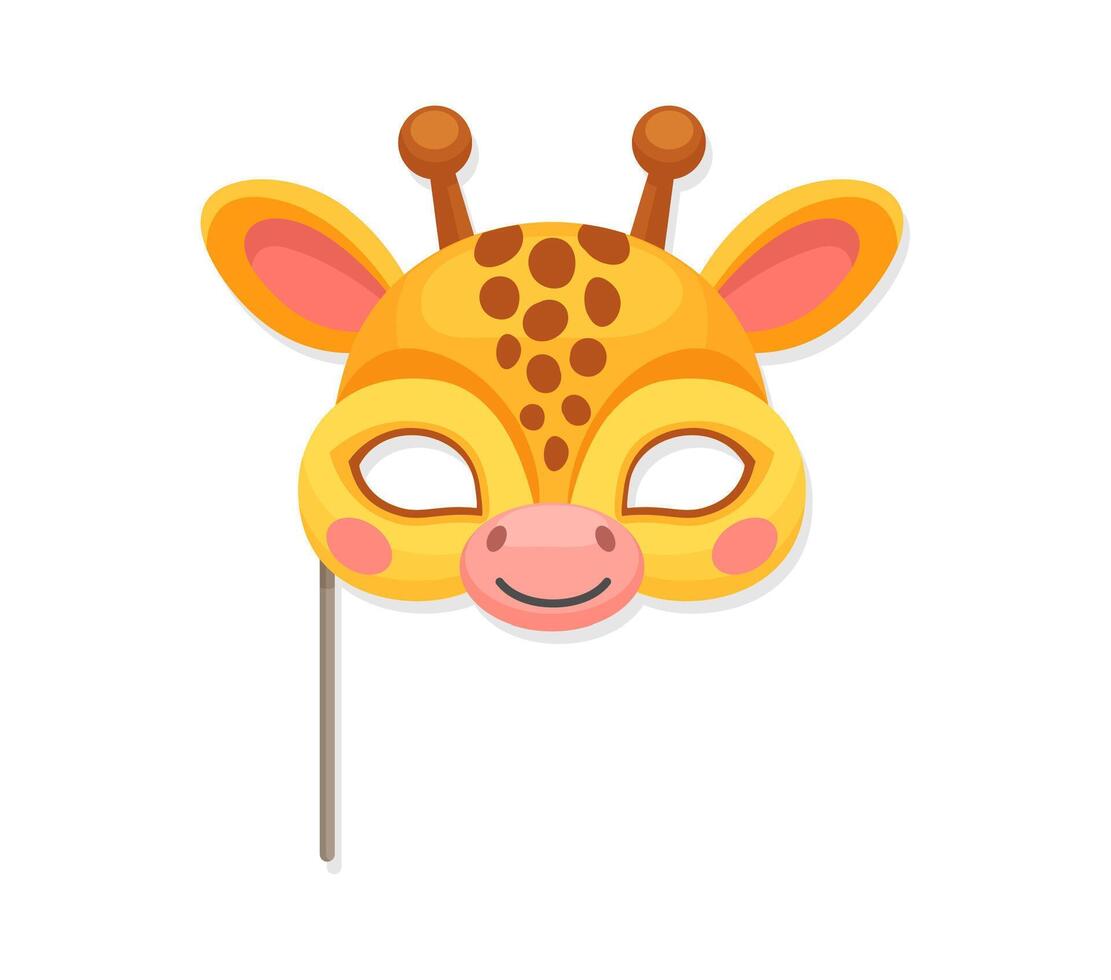 karneval giraff mask, födelsedag fest djur- ansikte vektor