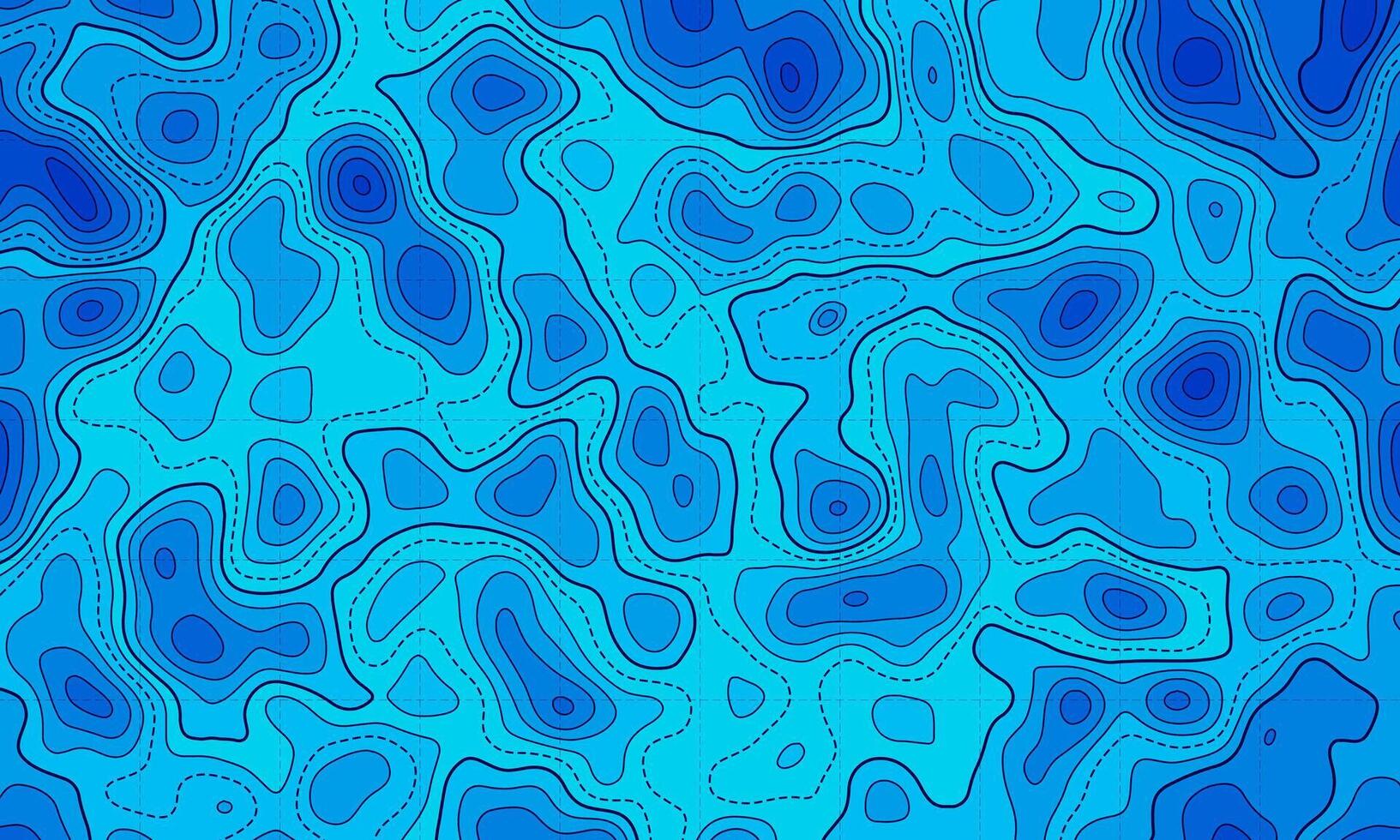 Ozean topografisch Linie Karte mit kurvig Welle Isolinien Illustration. vektor