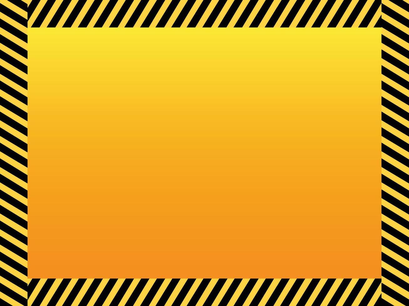 industriell Konstruktion gestreift Gelb und schwarz Rahmen isoliert auf horizontal Gradient Hintergrund. industriell thematisch Rand Hintergrund Hintergrund mit Nein Text. vektor