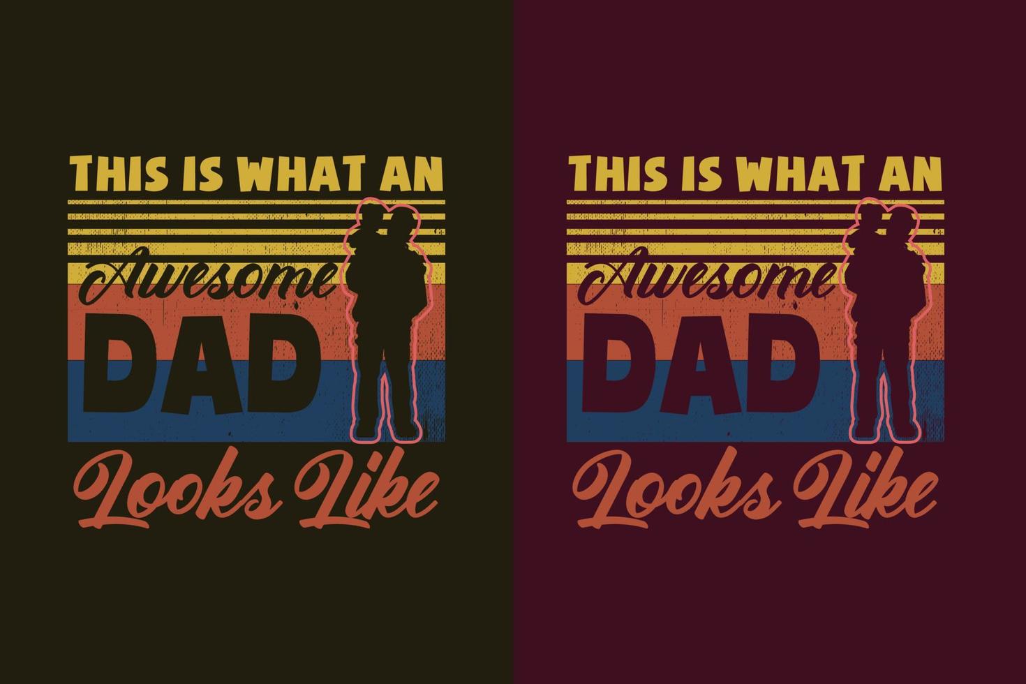 So sieht ein toller Vater aus wie ein Retro-Typografie-T-Shirt vektor