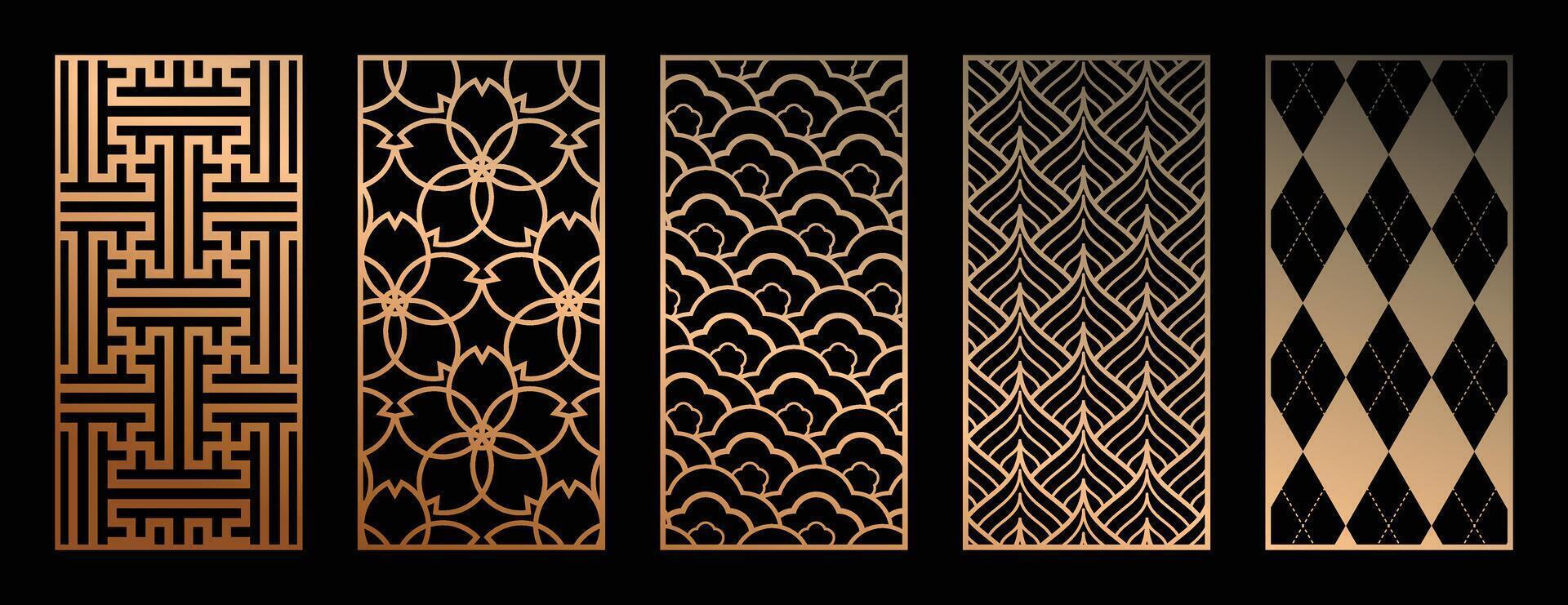 abstrakt Linie Kunst und Blume Muster. Laser- Schnitt mit Linie Design Muster. Design zum Holz Carving, Mauer Panel Dekor, Metall Schneiden, Mauer Kunst, Startseite Hintergrund, Hintergrund und Banner. vektor