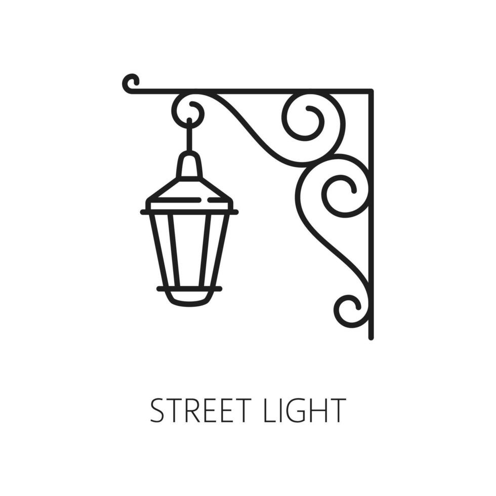Straße Licht Gliederung Symbol, isoliert klassisch Lampe vektor