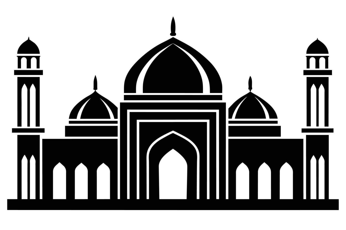 skön islamic moské illustration silhouetted vektor