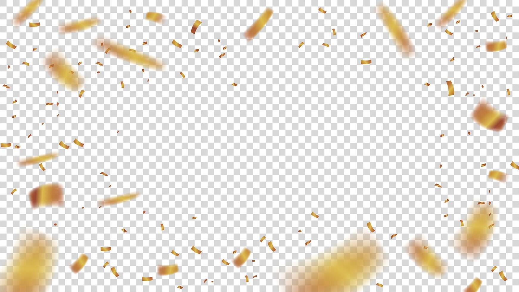 Gold Konfetti fliegend, isoliert auf Muster vektor