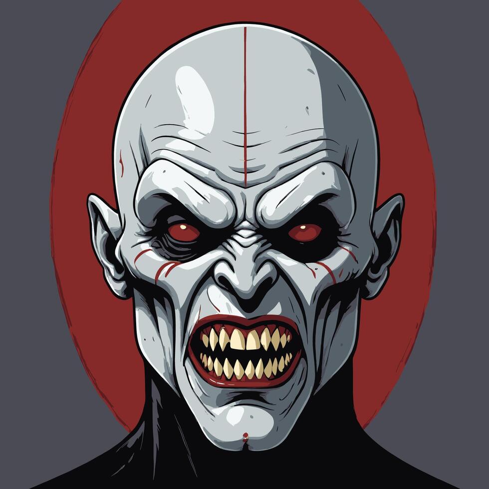 kahl Humanoid Dracula Zombie Kreatur vektor