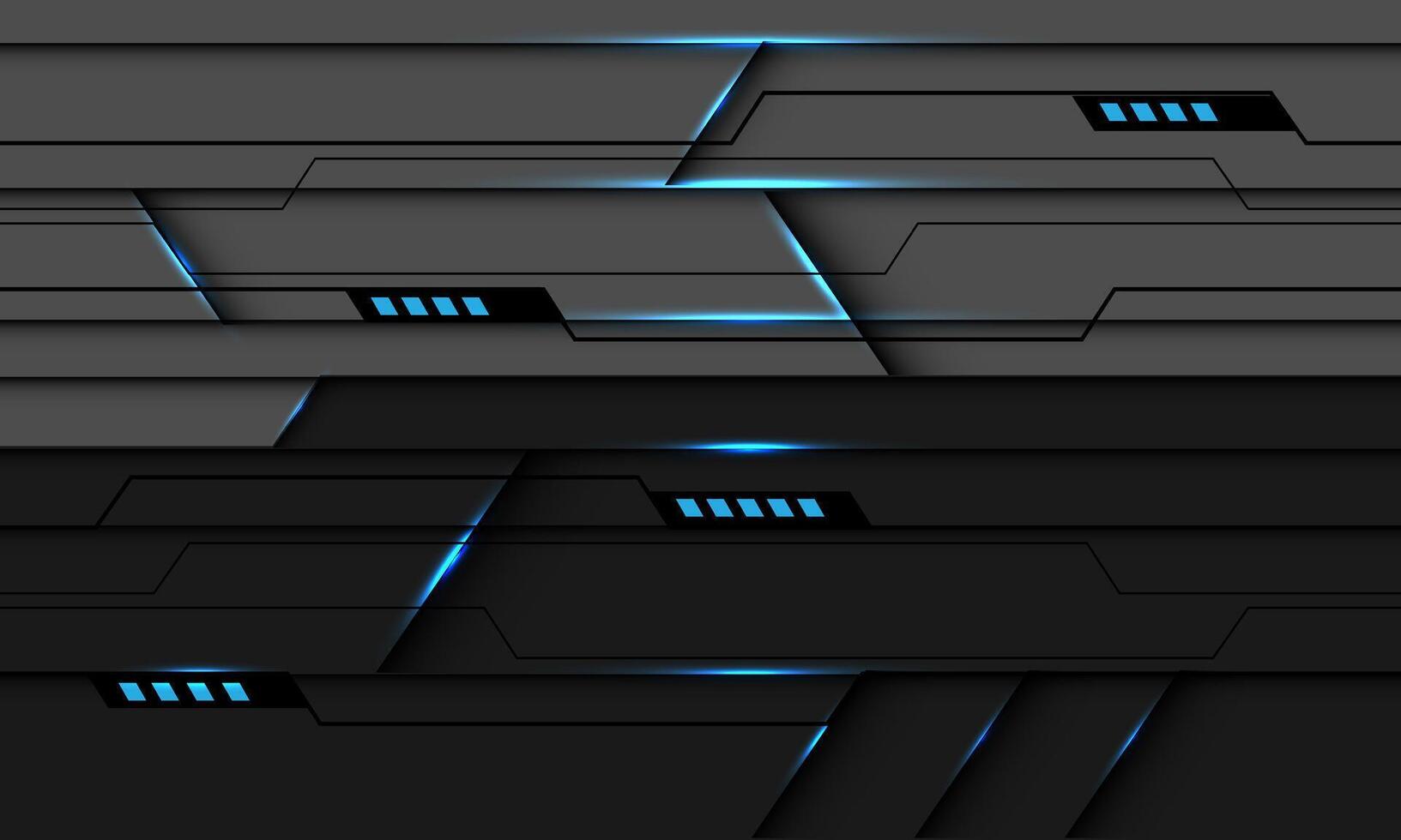 abstrakt grau schwarz Linie Cyber Blau Licht Leistung geometrisch Technologie futuristisch Design modern kreativ Hintergrund vektor