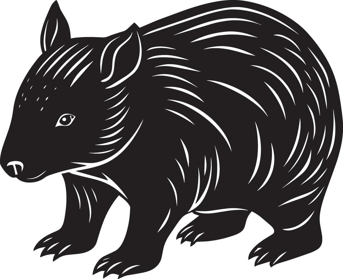 Wombat - - wild Tiere. Illustration bereit zum Vinyl Schneiden. vektor