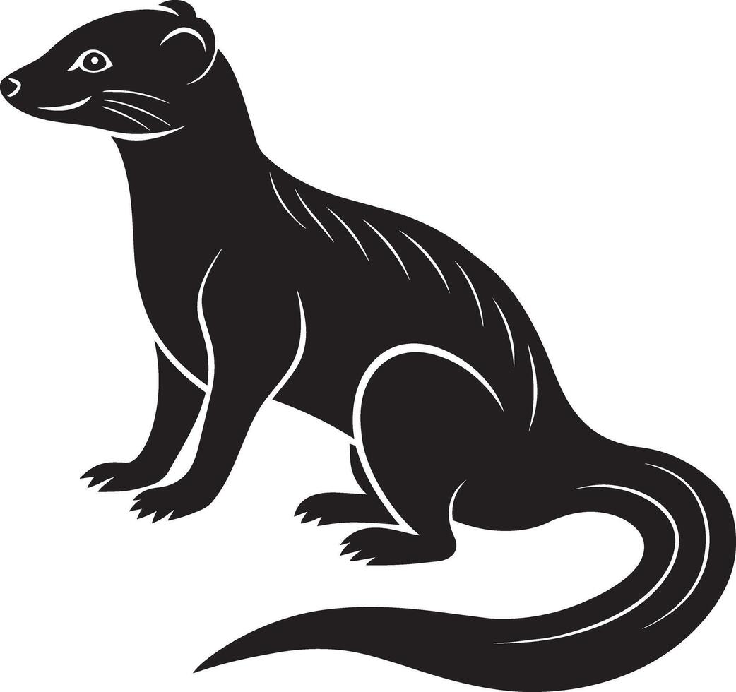 Silhouette von ein Otter auf ein Weiß Hintergrund. Illustration vektor