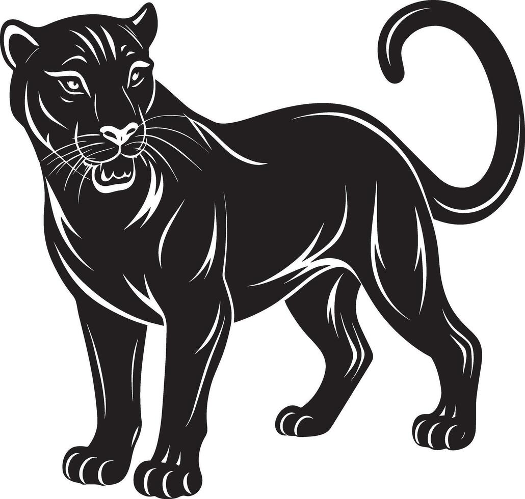 schwarz Panther isoliert auf Weiß Hintergrund. wild Katze. Illustration. vektor