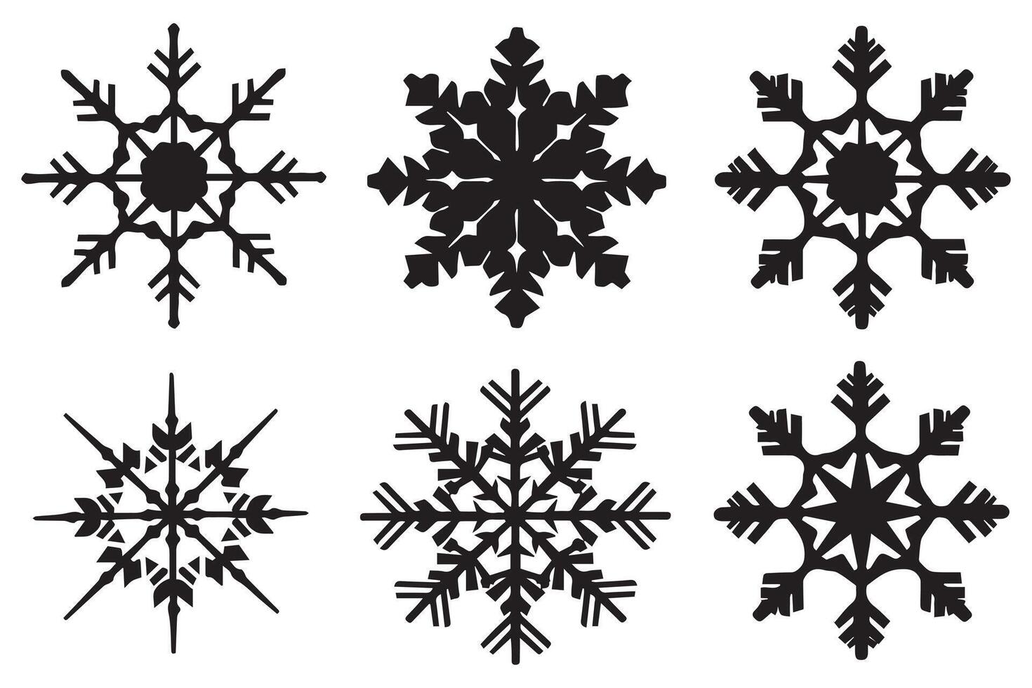 snöflinga vinter- svart silhuett vektor