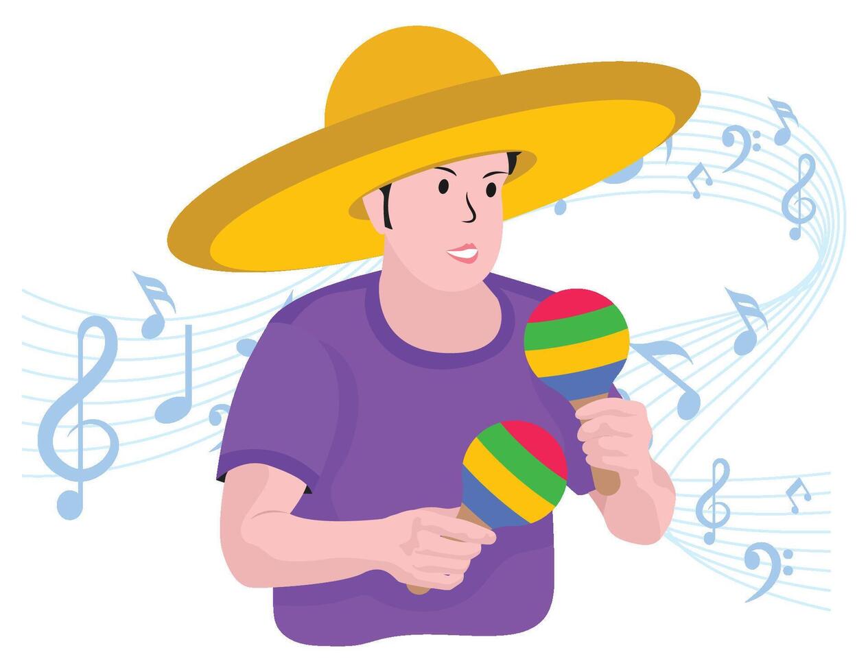 Junge spielen Maracas - - Musical Felsen Band Illustration vektor