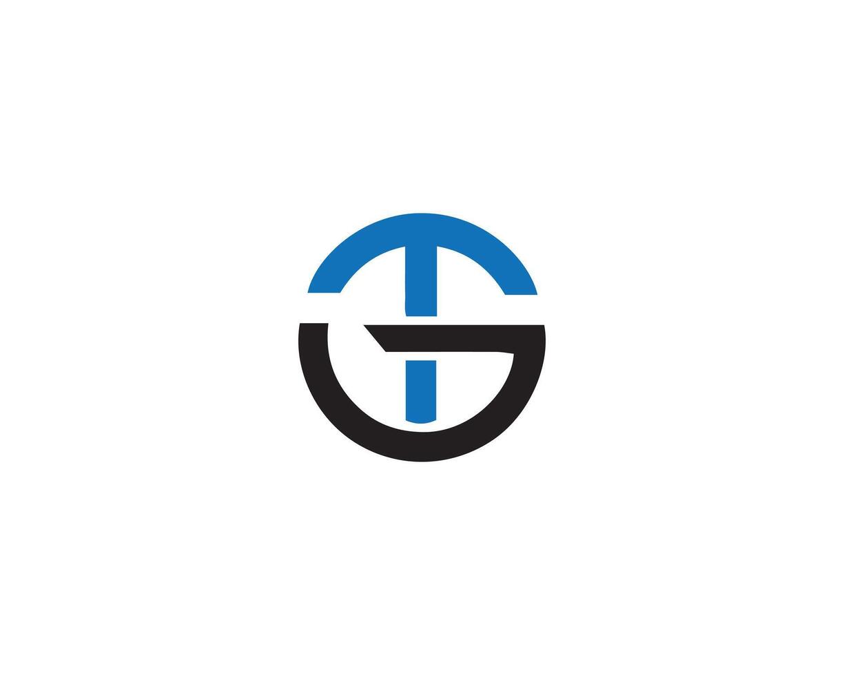 första brev gt eller tg abstrakt logotyp design begrepp mall. vektor