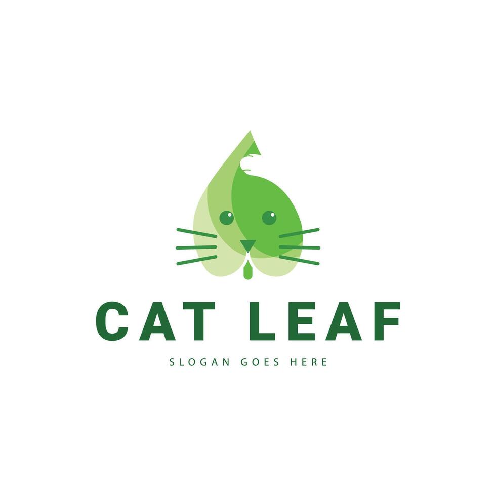 katt blad logotyp, detta logotyp är lämplig för din företag vektor