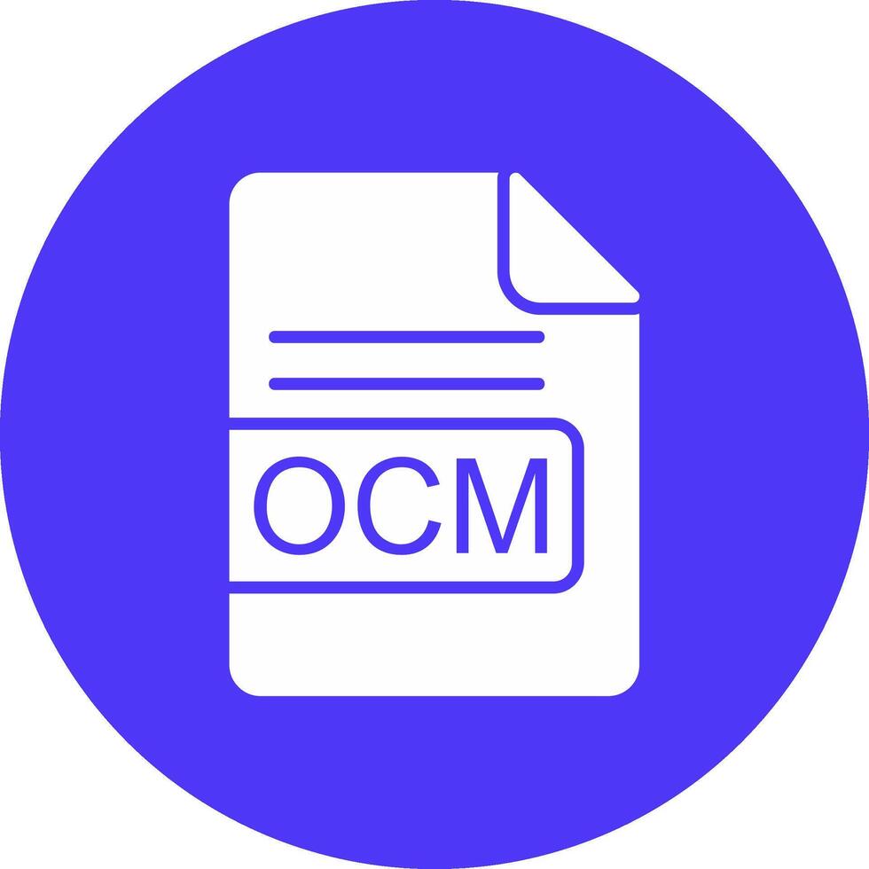 ocm fil formatera glyf mång cirkel ikon vektor