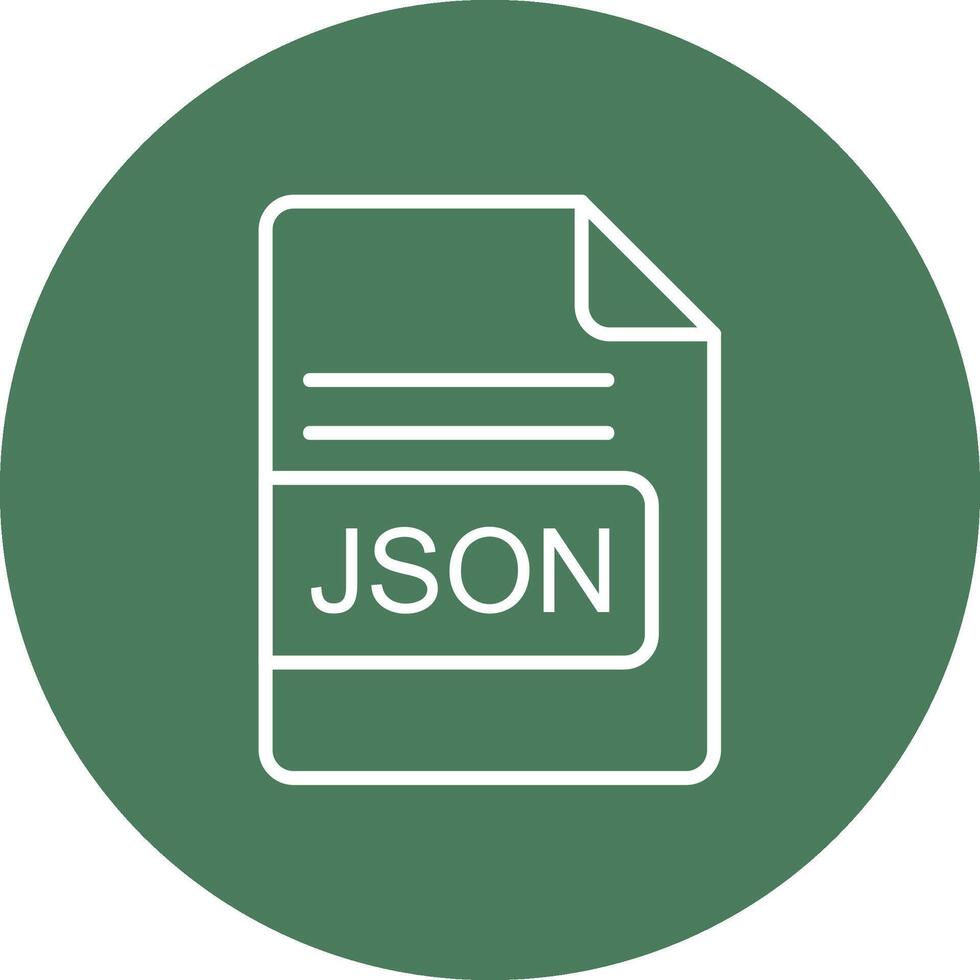 json fil formatera linje mång cirkel ikon vektor