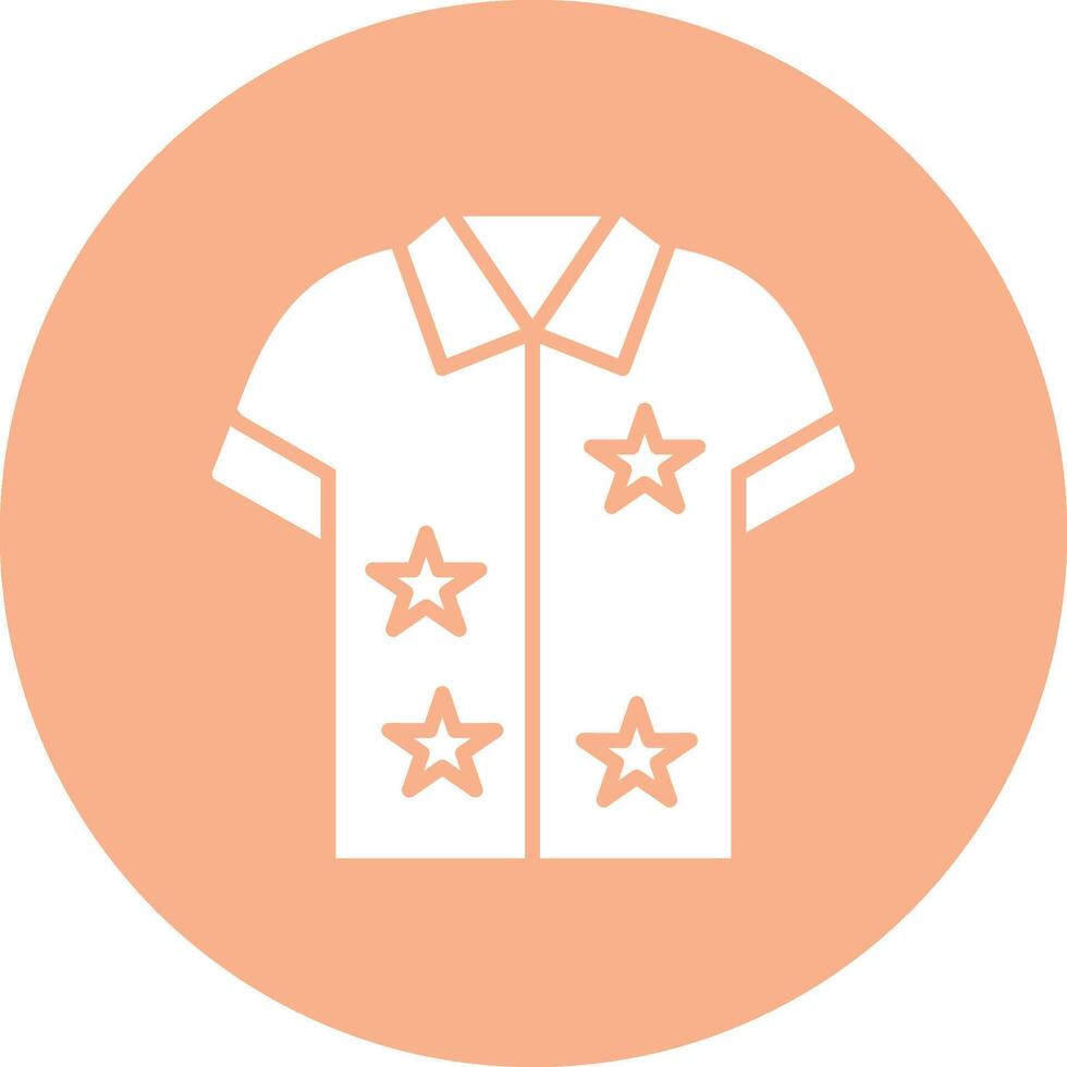 hawaiian skjorta glyf mång cirkel ikon vektor