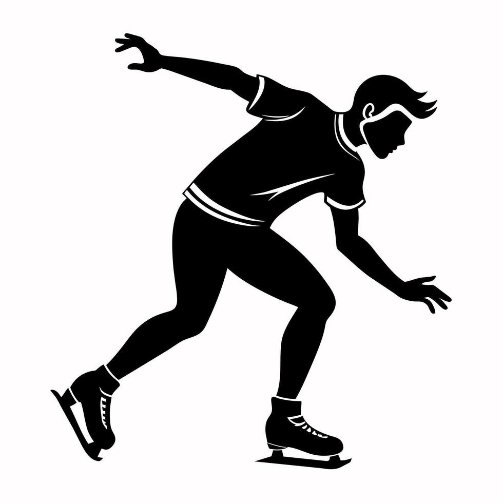 ein Mann Skaten schwarz Farbe Silhouette vektor