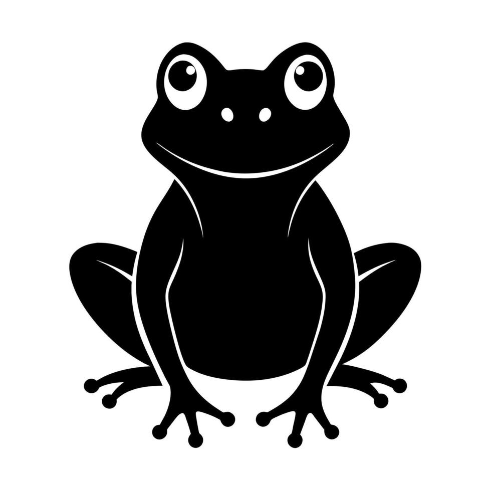 Frosch schwarz Farbe Silhouette Illustration Weiß Hintergrund vektor