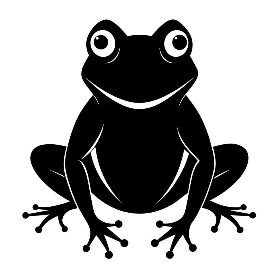 Frosch schwarz Farbe Silhouette Illustration Weiß Hintergrund vektor