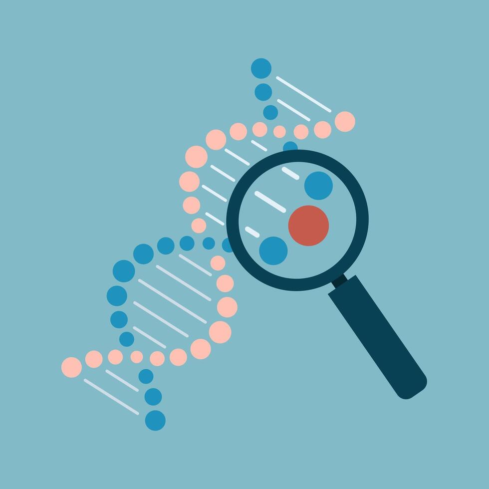 dna modell forskning testning platt ikon vektor