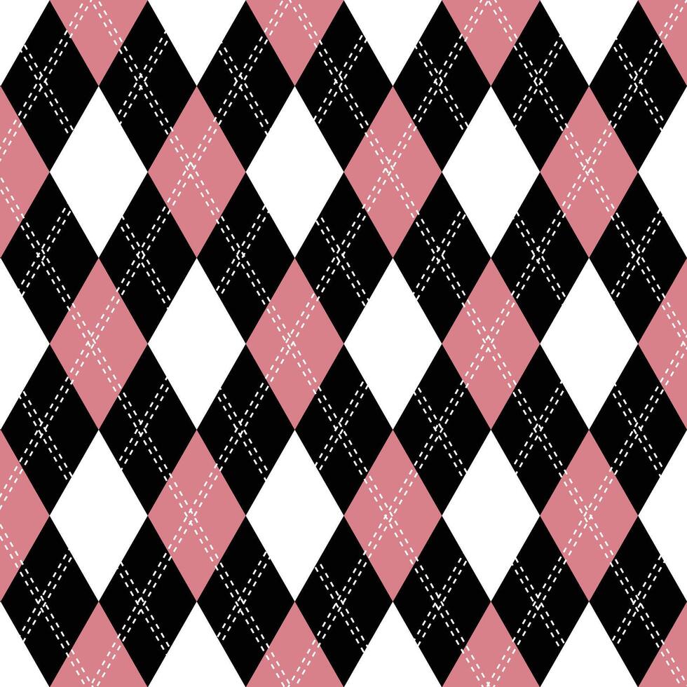 en pläd sömlös mönster Tröja väst rosa och svart Färg Ränder vit bakgrund, vecgtor illustration vektor