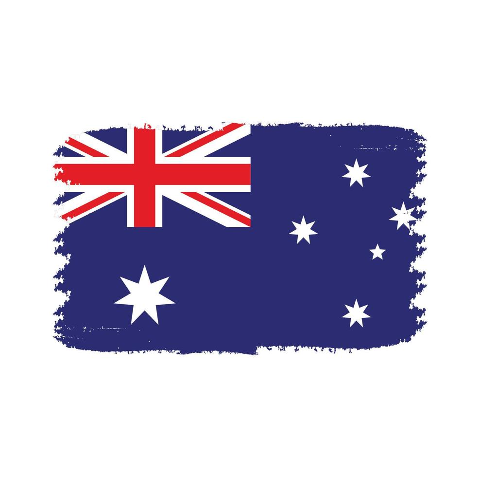 Australien flagga vektor med akvarell borste stil