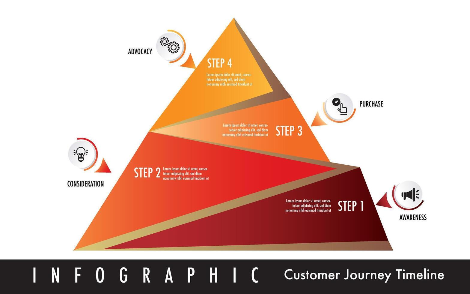 beställnings- resa steg berg infographic mall digital marknadsföring vektor