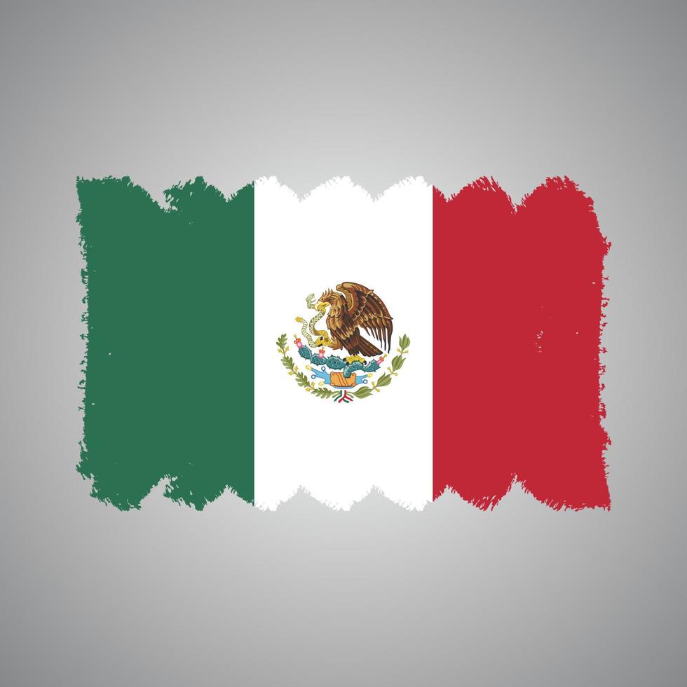 Mexiko-Flaggenvektor mit Aquarellpinselart vektor