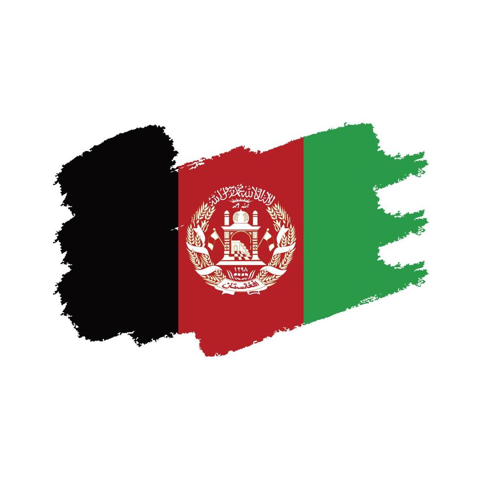 Afghanistan flagga vektor med akvarell borste stil