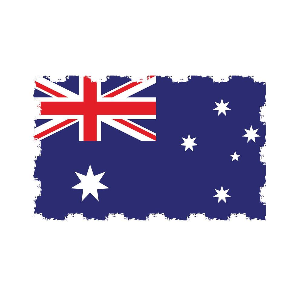Australien flagga vektor med akvarell borste stil