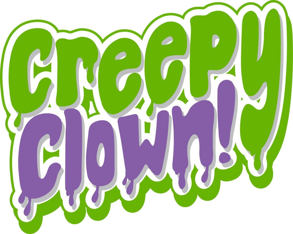 gruseliges Clown-Wort-Logo vektor