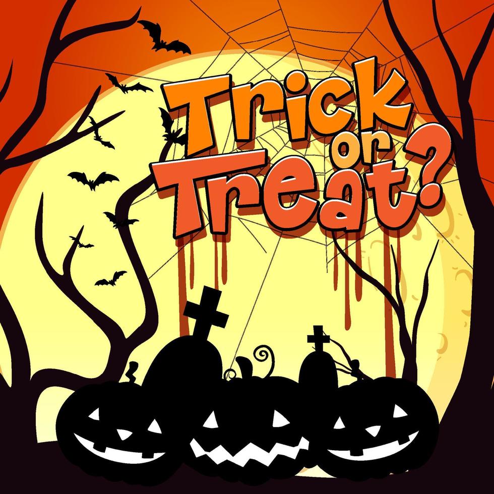 trick or treat halloween banner vektor