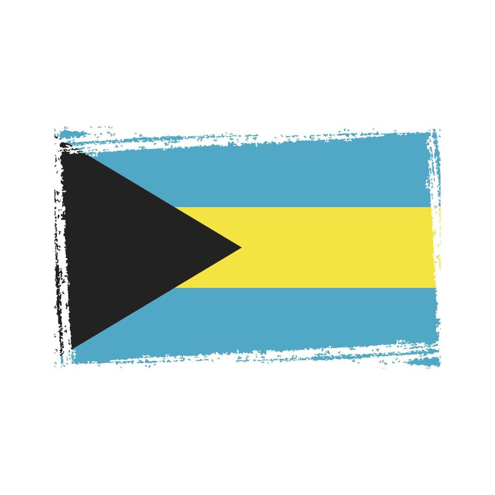 Bahamas flagga vektor med akvarell borste stil