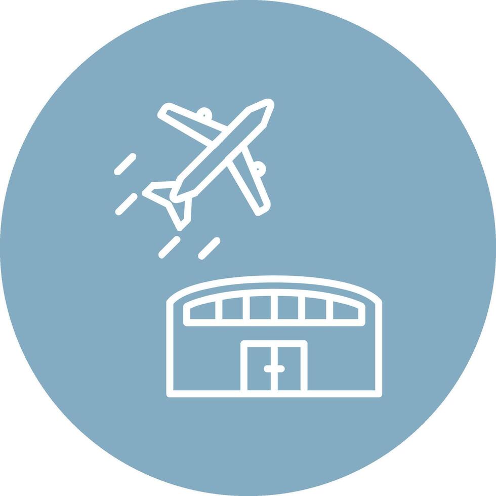 flygplats linje mång cirkel ikon vektor