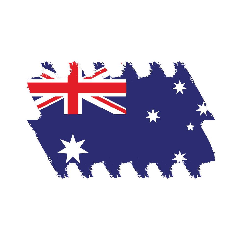 Australien flagga vektor med akvarell borste stil