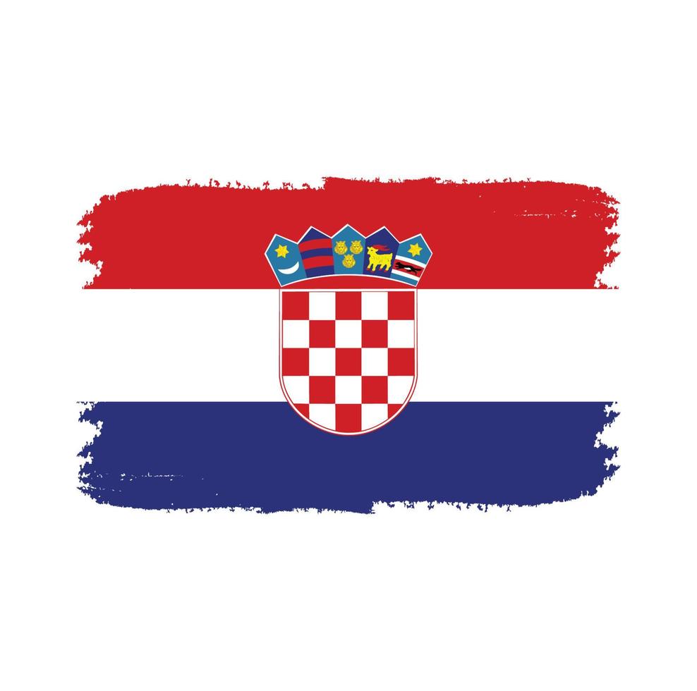 Kroatien-Flaggenvektor mit Aquarellpinselart vektor