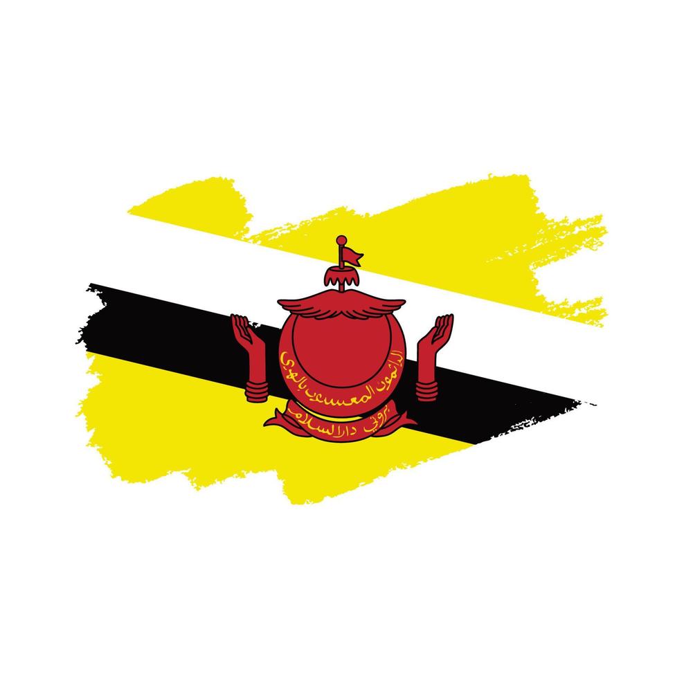 brunei flagga vektor med akvarell borste stil