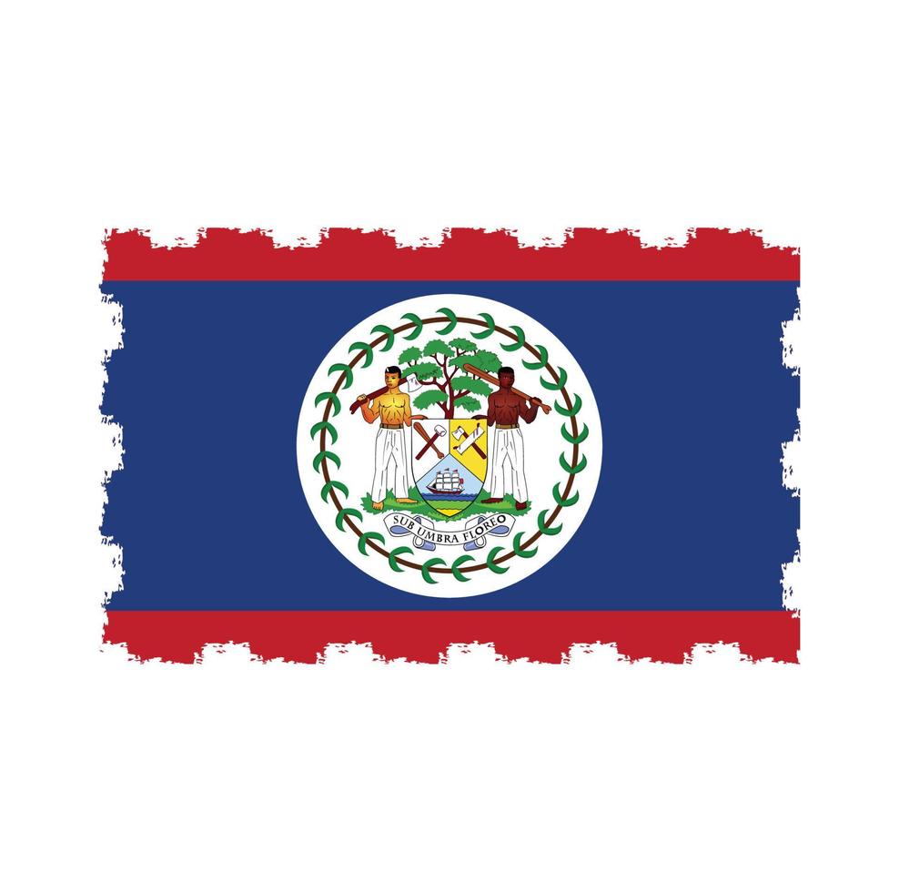 Belize-Flaggenvektor mit Aquarellpinselart vektor