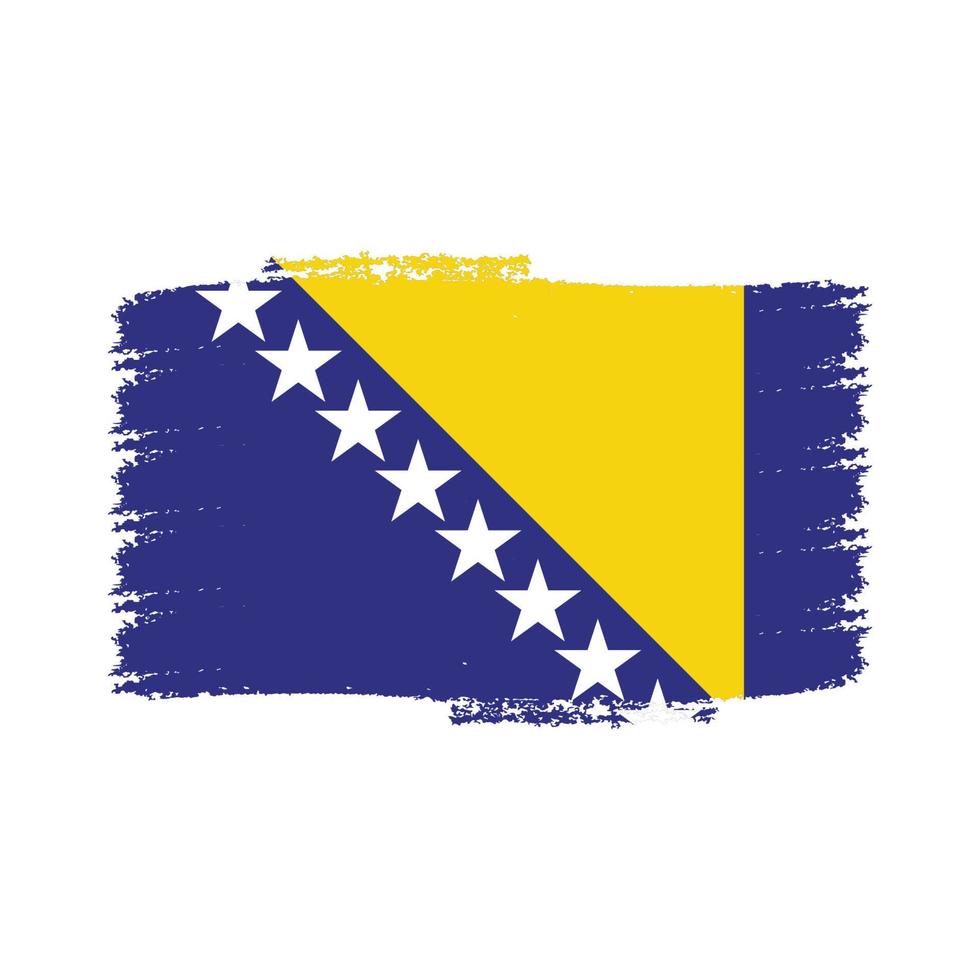 bosnien flagga vektor med akvarell borste stil