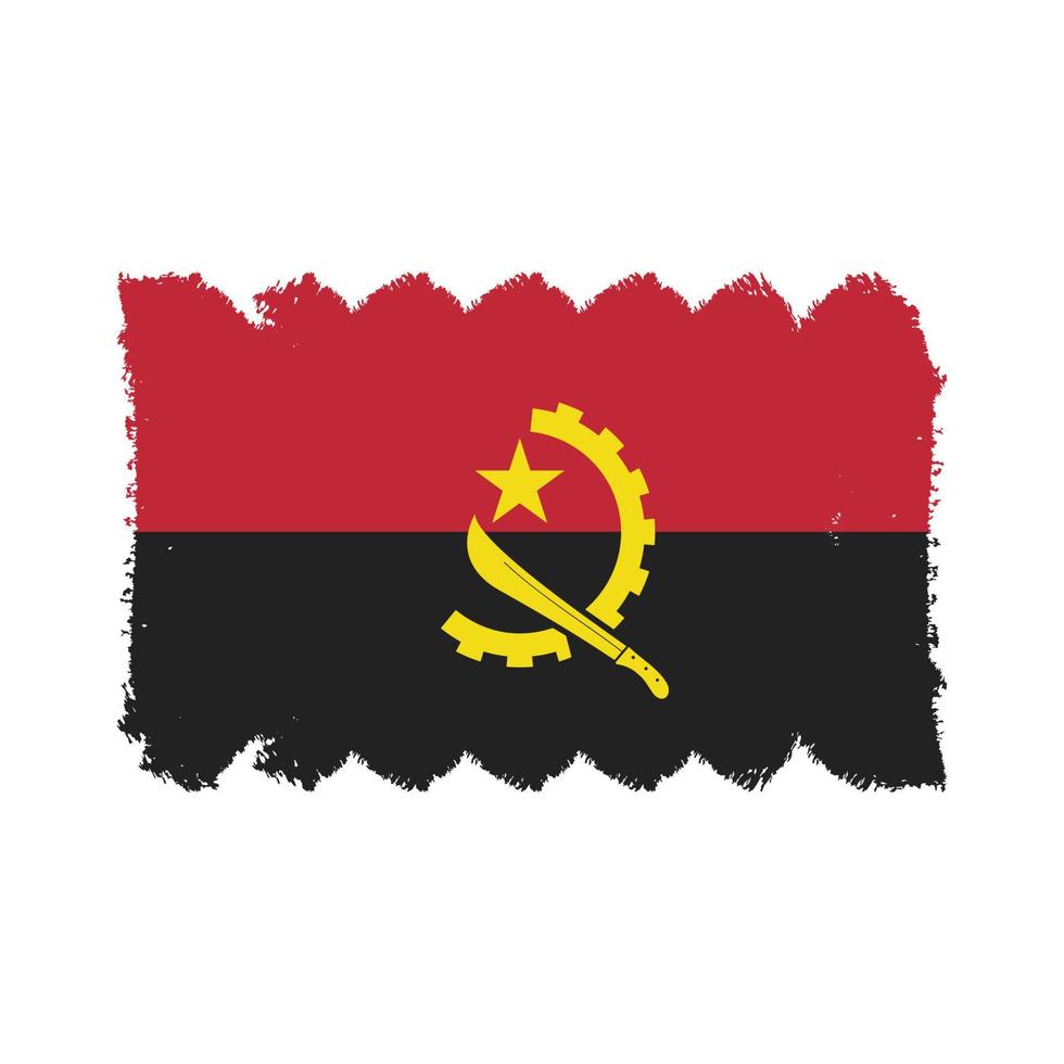 Angola-Flaggenvektor mit Aquarellpinselart vektor