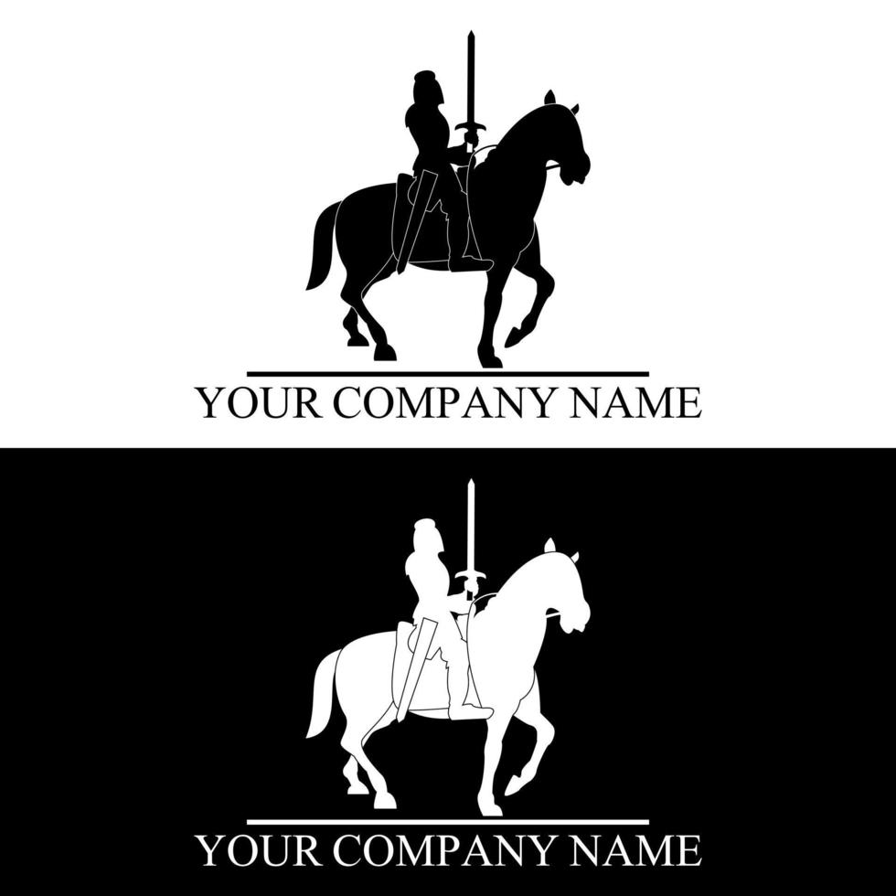 häst riddare logotyp vektor