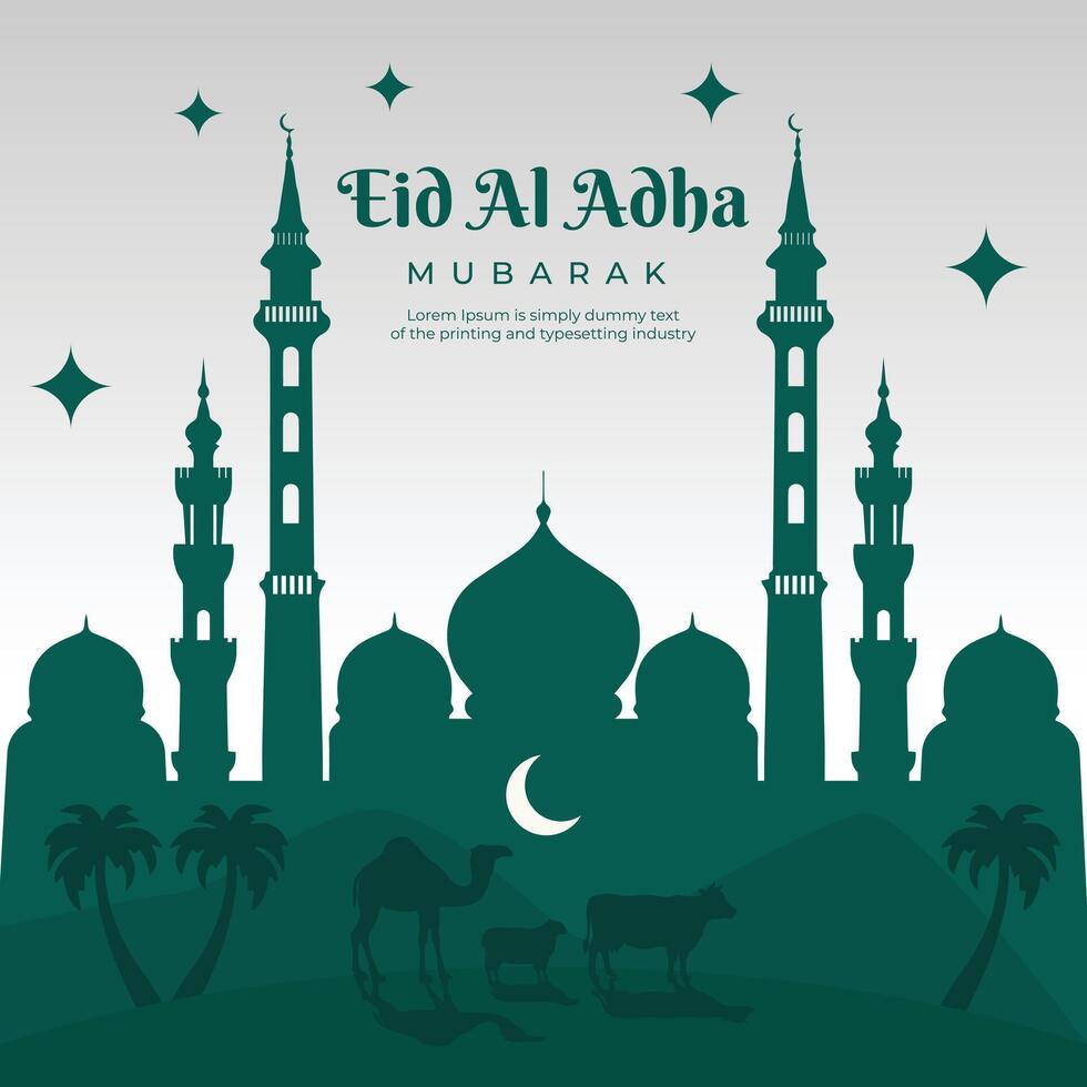 eid al adha Mubarak islamisch Festival Hintergrund Design Vorlage vektor