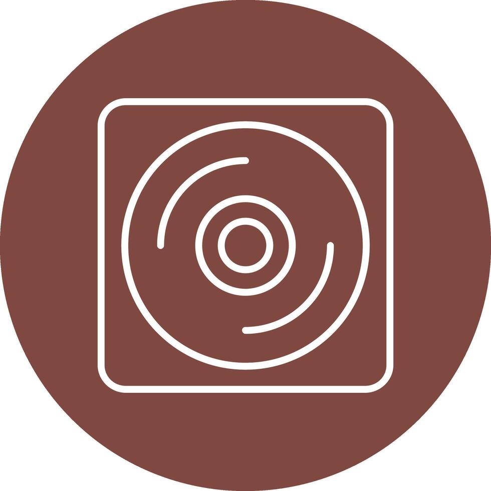 vinyl skiva linje mång cirkel ikon vektor
