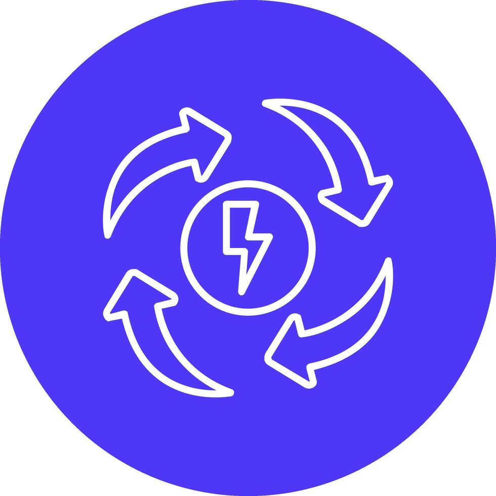 eco energi linje mång cirkel ikon vektor