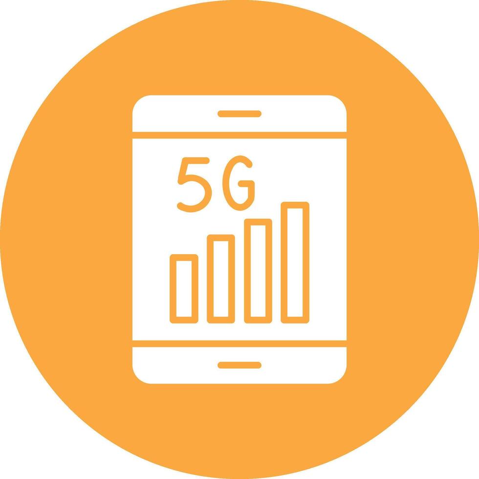 5g glyf mång cirkel ikon vektor