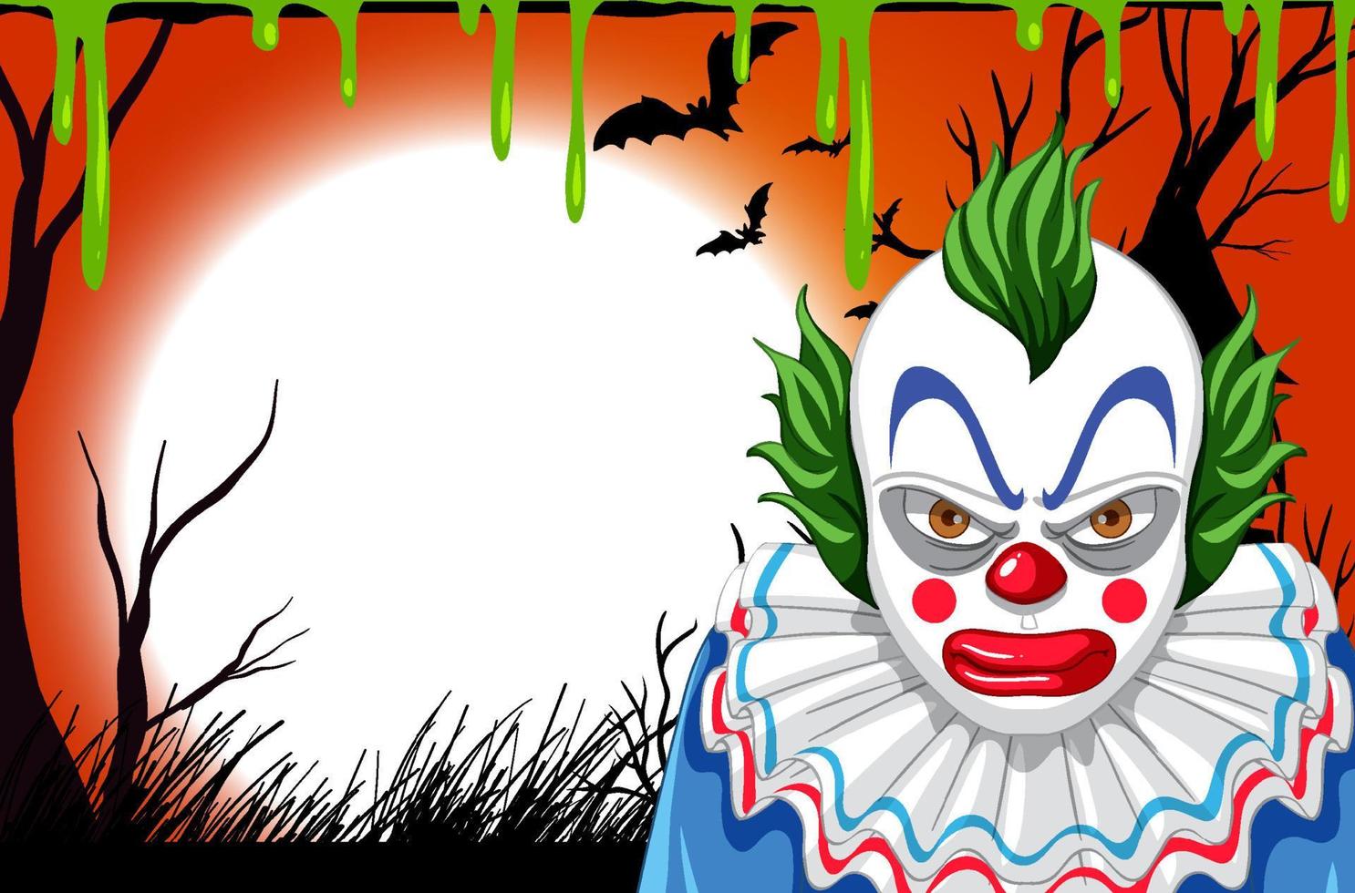 tom halloween banner med läskiga clown vektor